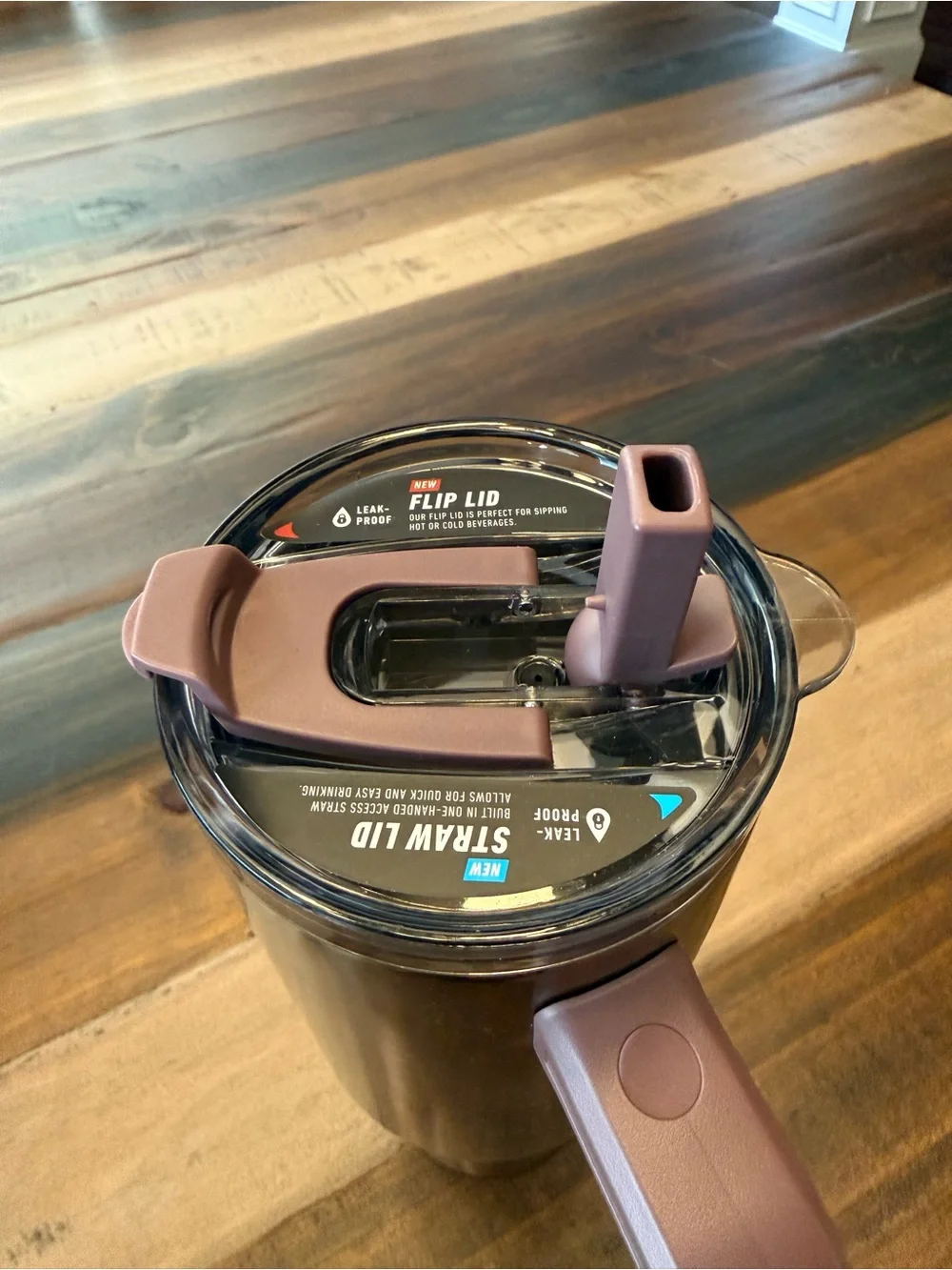 Hydrapeak 40oz Bronze Travel Mug with Mauve Handle